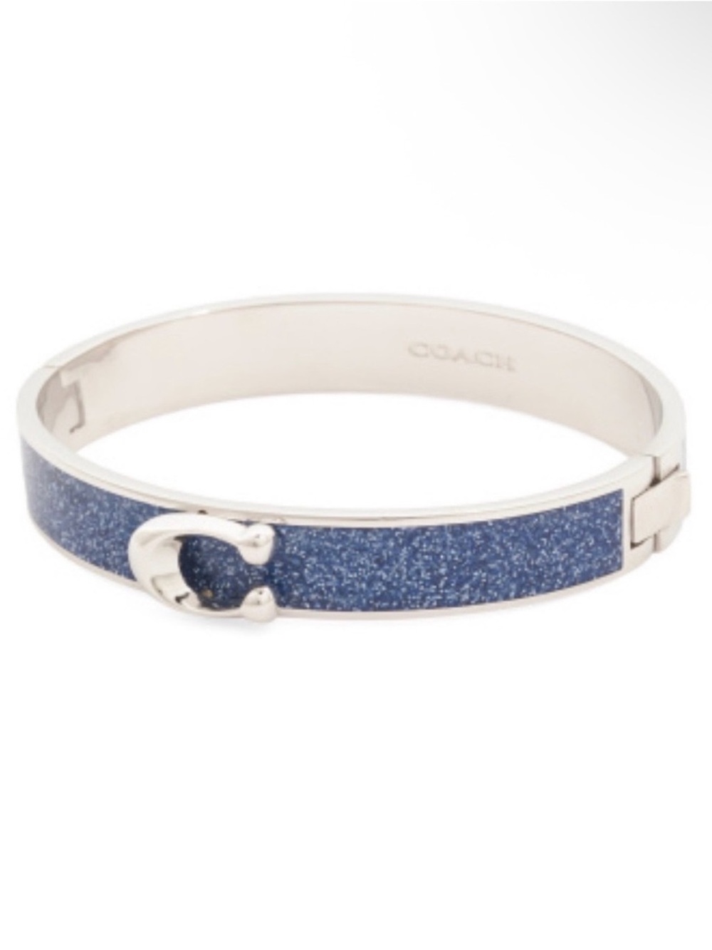 Coach Silver-Tone Blue Glitter
Cuff Bracelet NEW